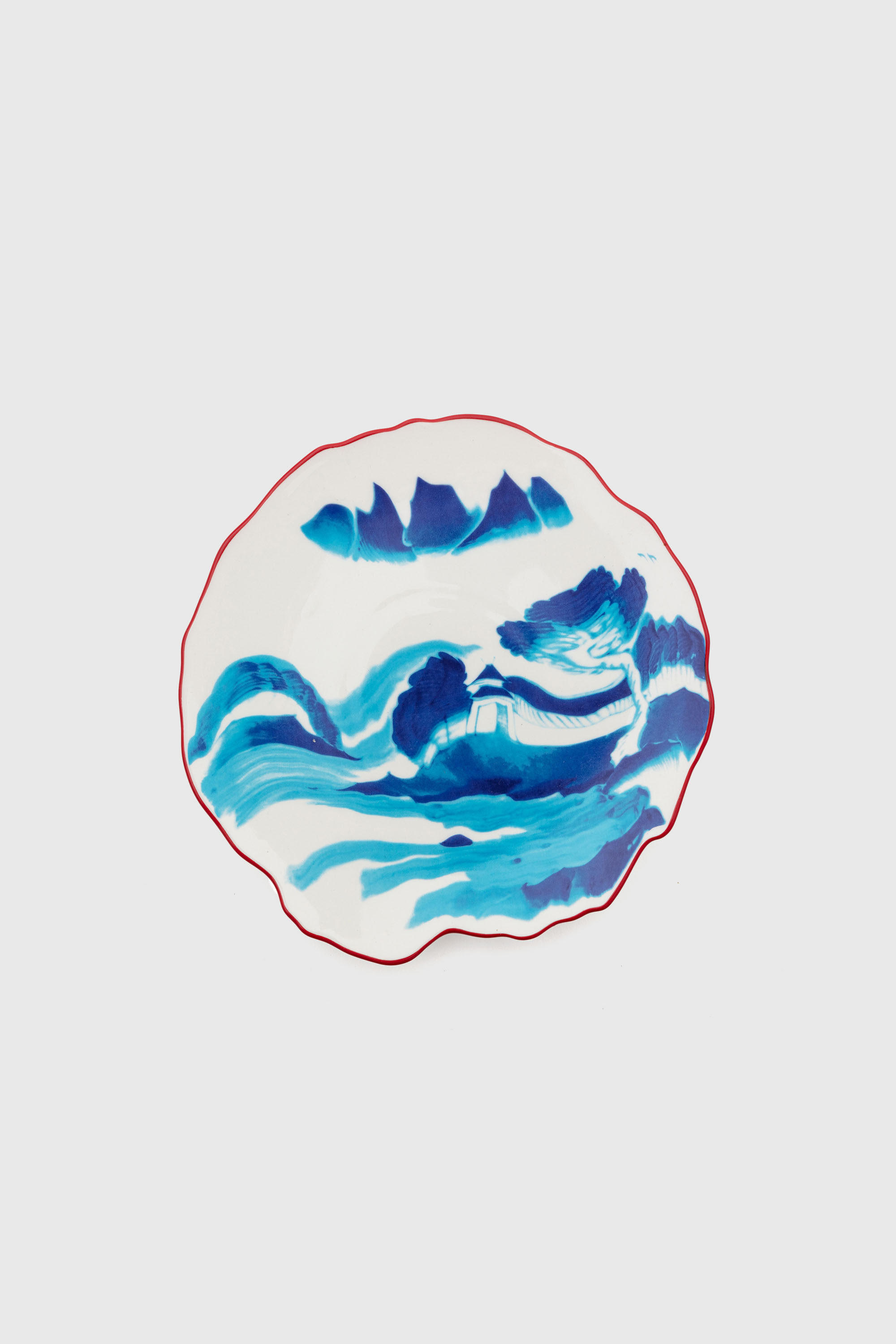Diesel - 11233 DESSERT PLATE IN PORCELAIN"CLASSIC, Unisex's Porcelain dessert plate in White/Blue - 1