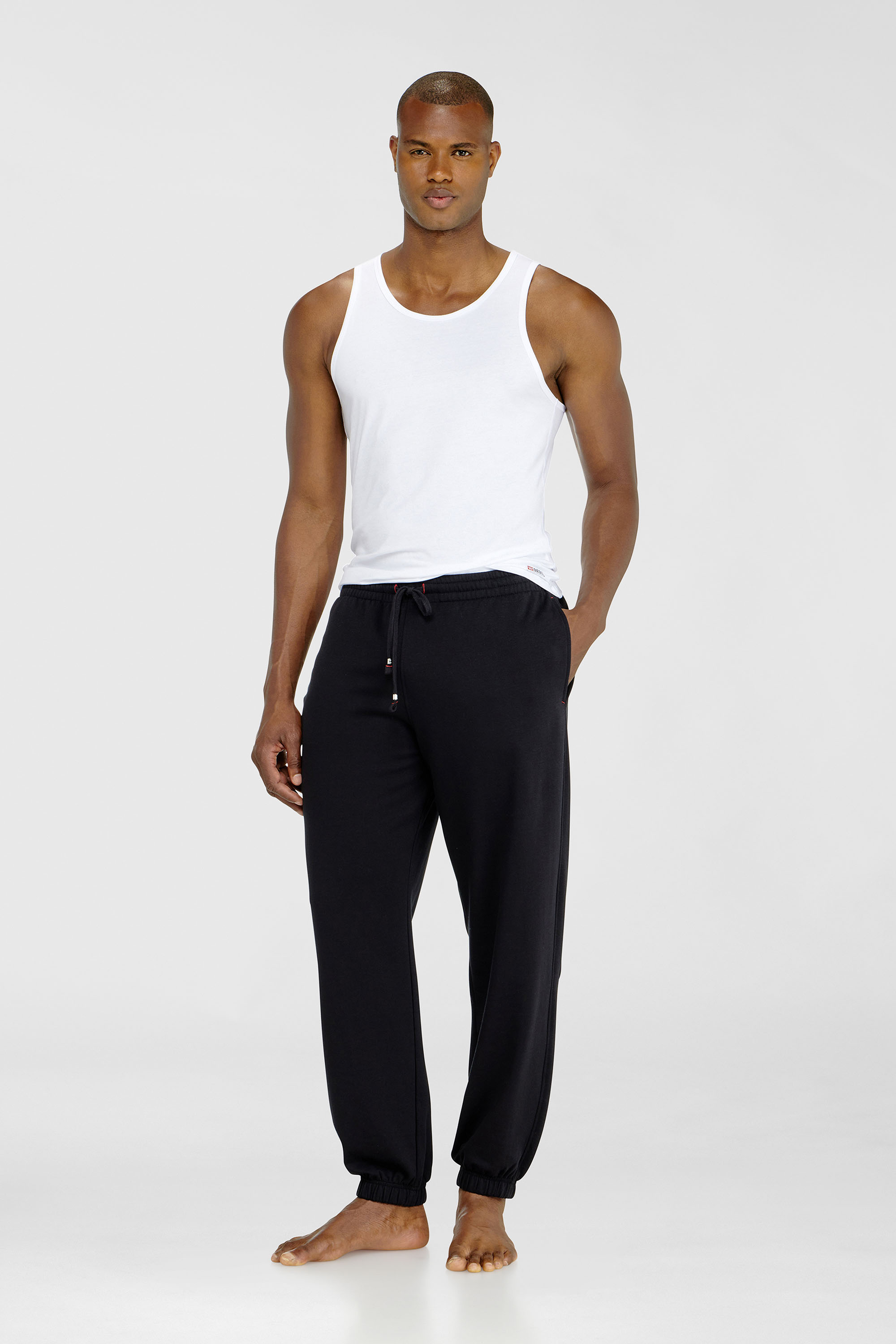 Diesel - LENNY-D-CORE, Man's Sweatpants in peached cotton blend in Black - 1