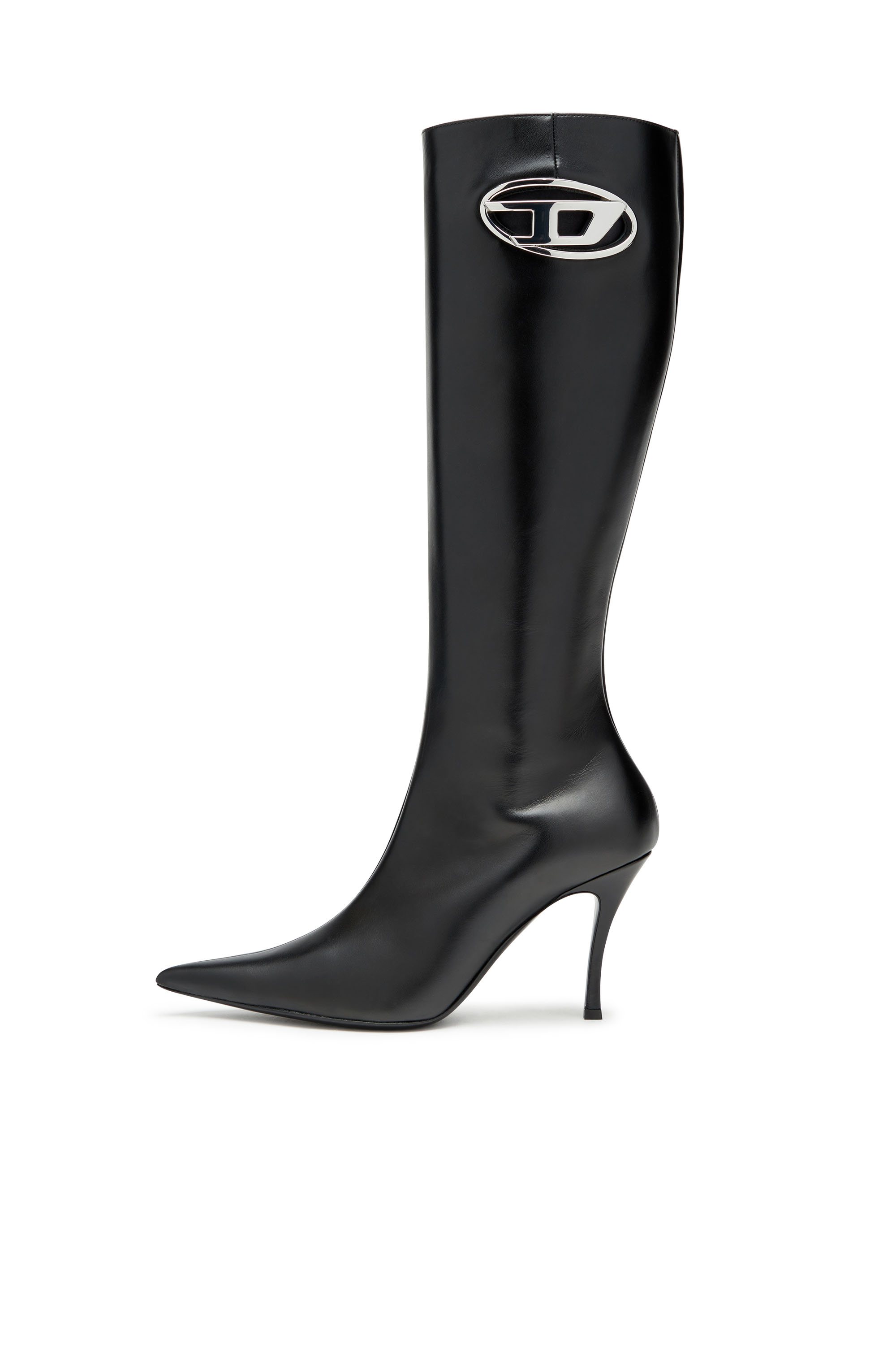 Diesel - D-VENUS HBT, Woman's D-Venus-Leather boots with oval D plaque in Black - 7