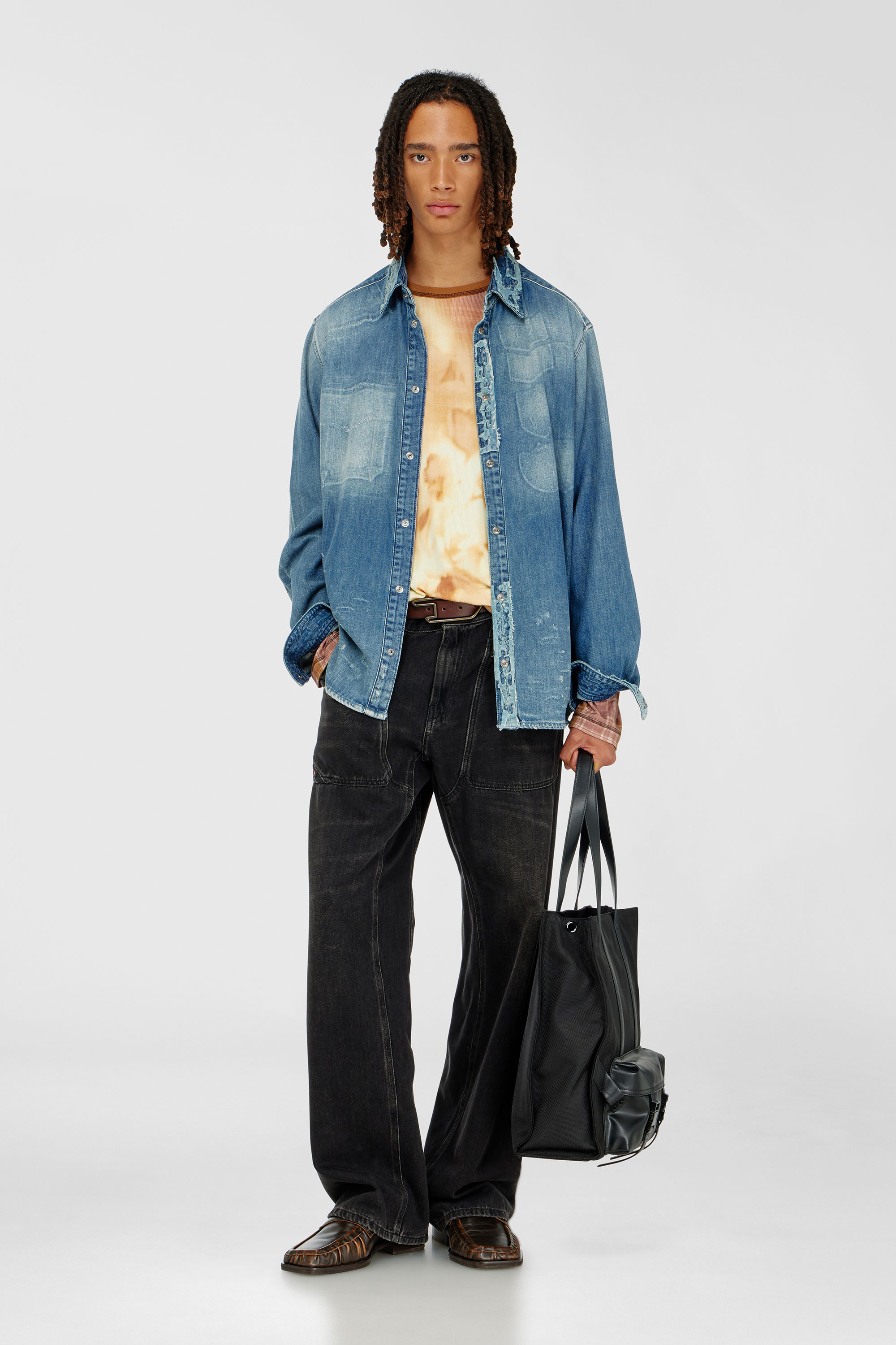 Diesel - MULTI-PKTS TOTE X, Unisex's Multi-Pkts - Shopping bag with flap pocket and zip in Black - 2