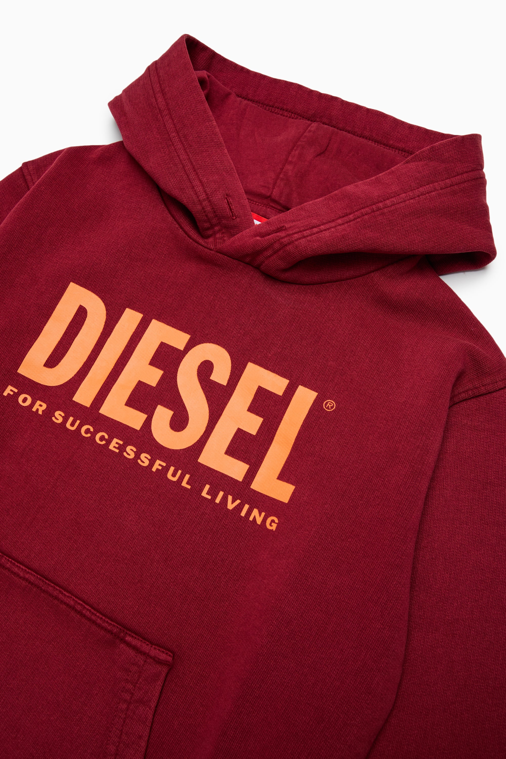 Diesel - STISEL OVER, Man's Hoodie with maxi logo print in Red - 3