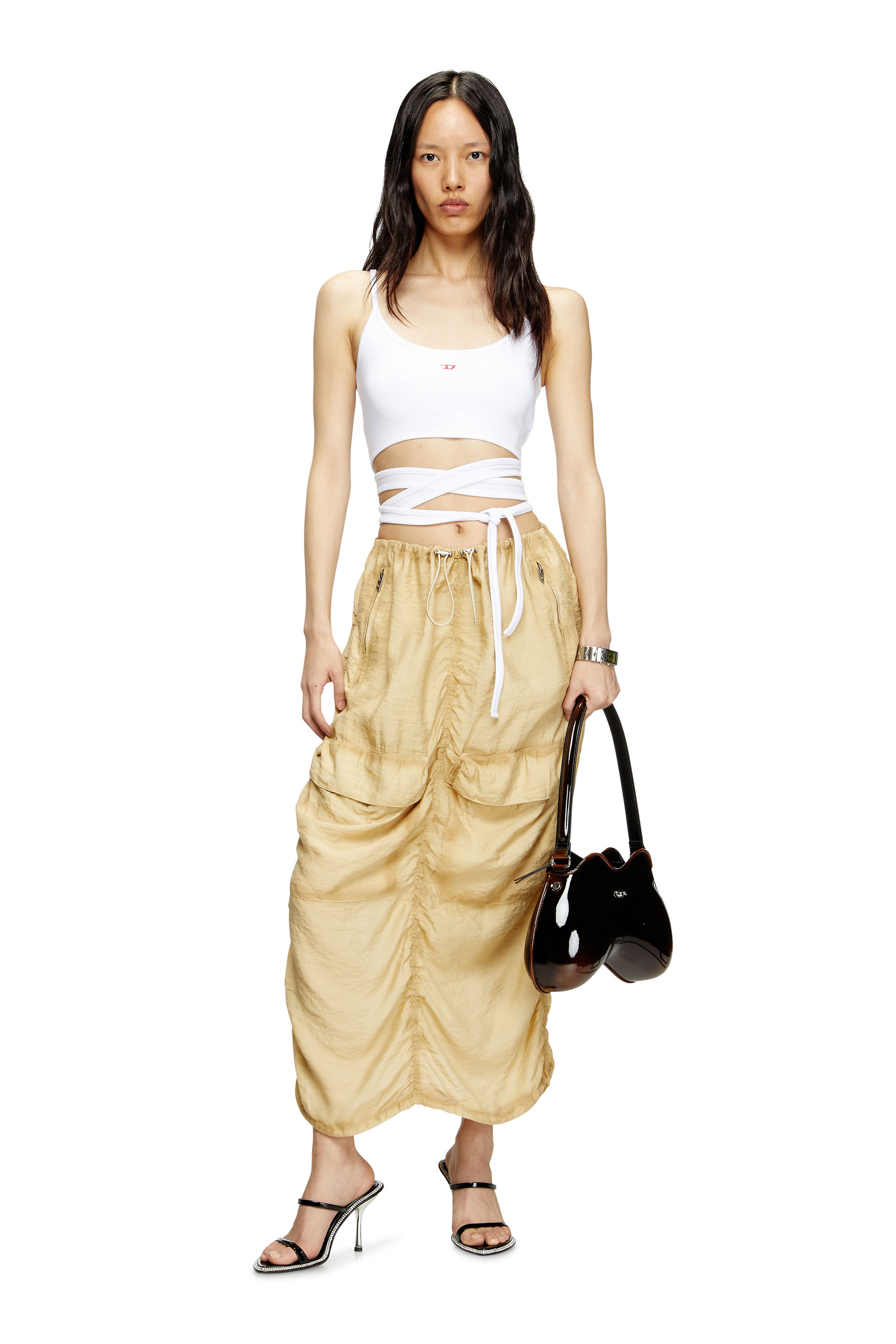 Diesel - T-LEYA-TAIL, Woman's Vest top with wrap ties in White - 1