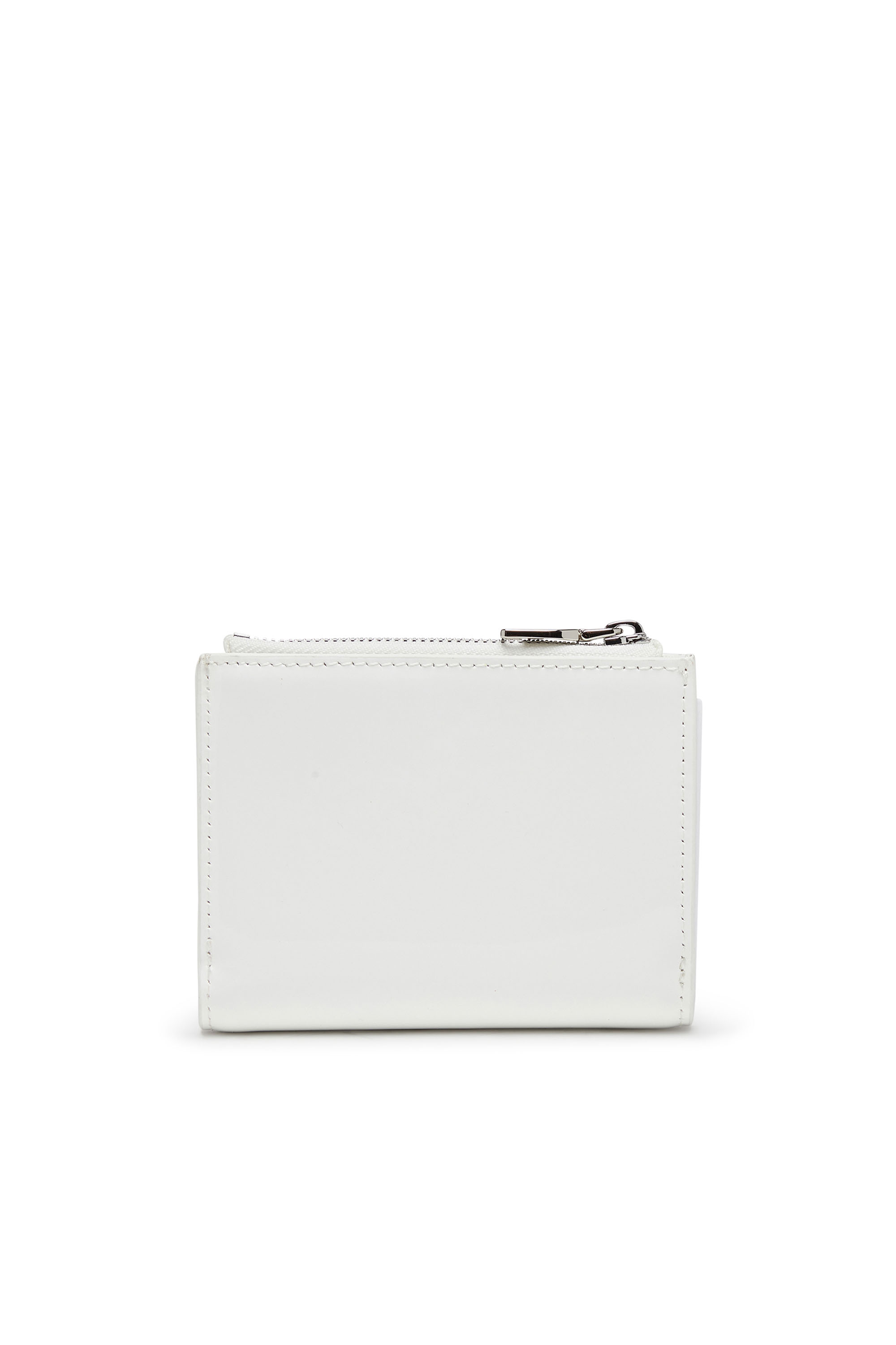 Diesel - PLAY BI-FOLD ZIP II, Woman's Small wallet in glossy leather in White - 2