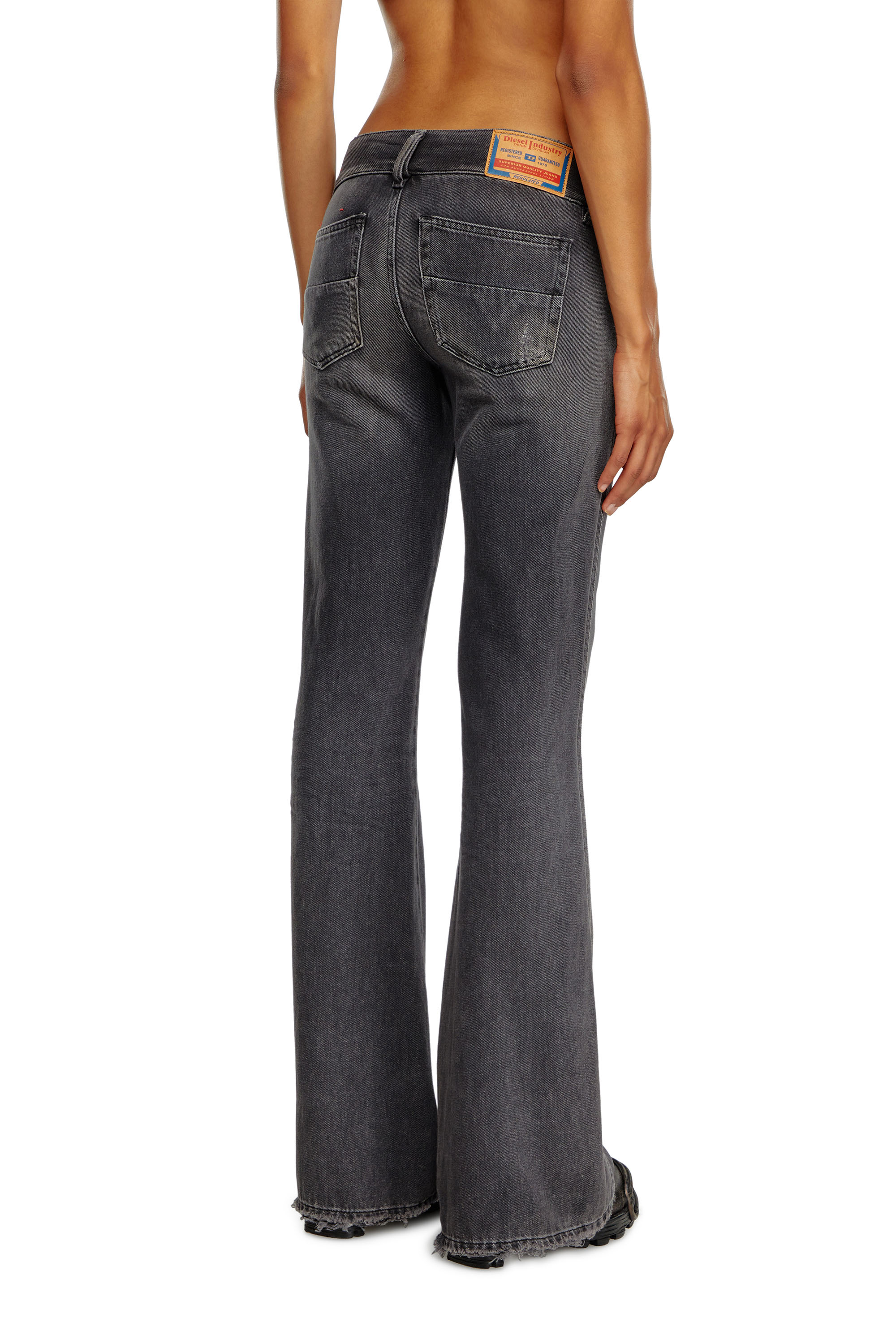 Diesel - Woman Bootcut and Flare Jeans D-Hush 09K14, Black/Dark grey - Image 4