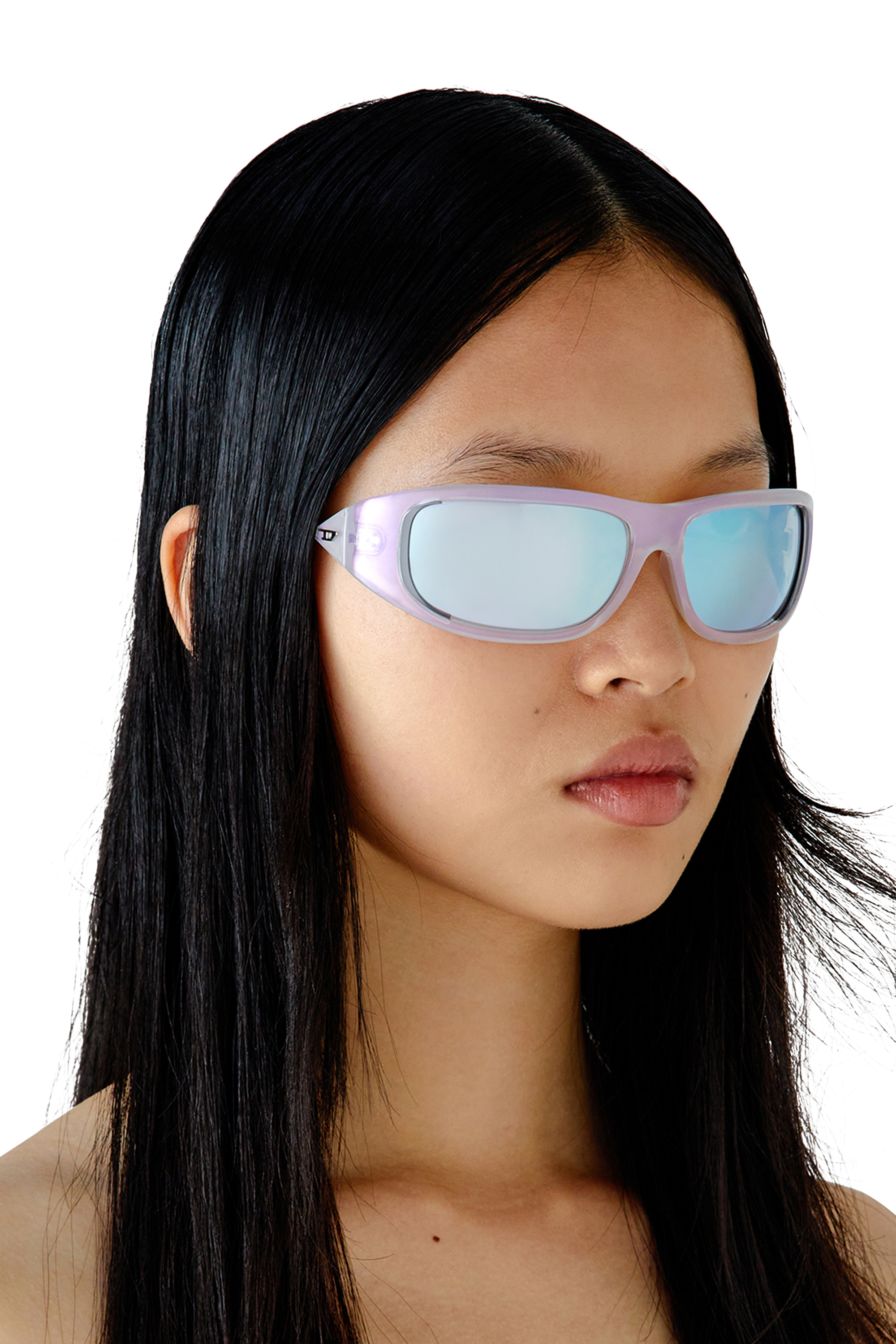 Diesel - 0DL3001, Unisex Wraparound style sunglasses in White - Image 6