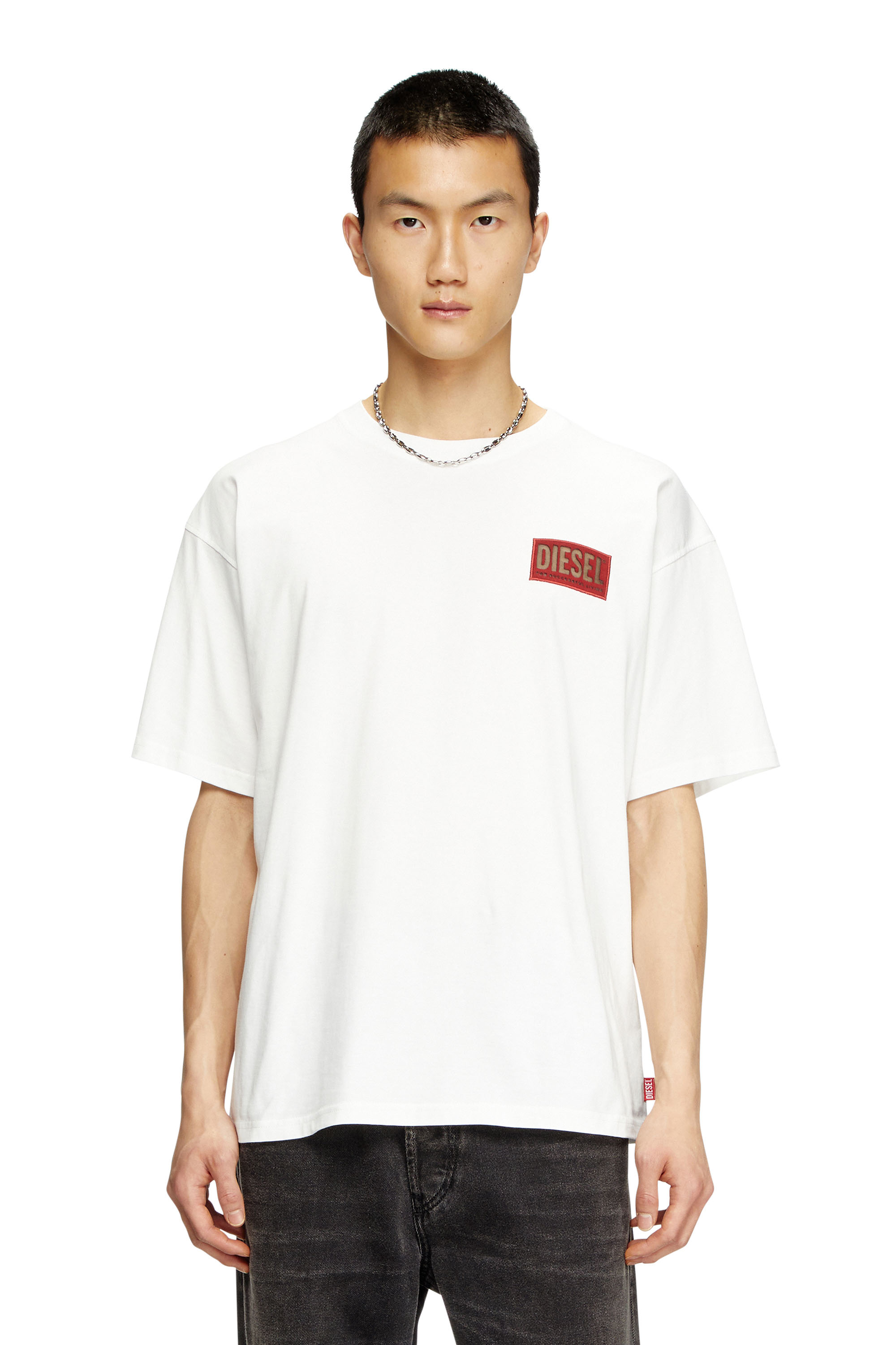 Diesel - T-BOXT-R31, Man's T-shirt with logo patch in White - 1