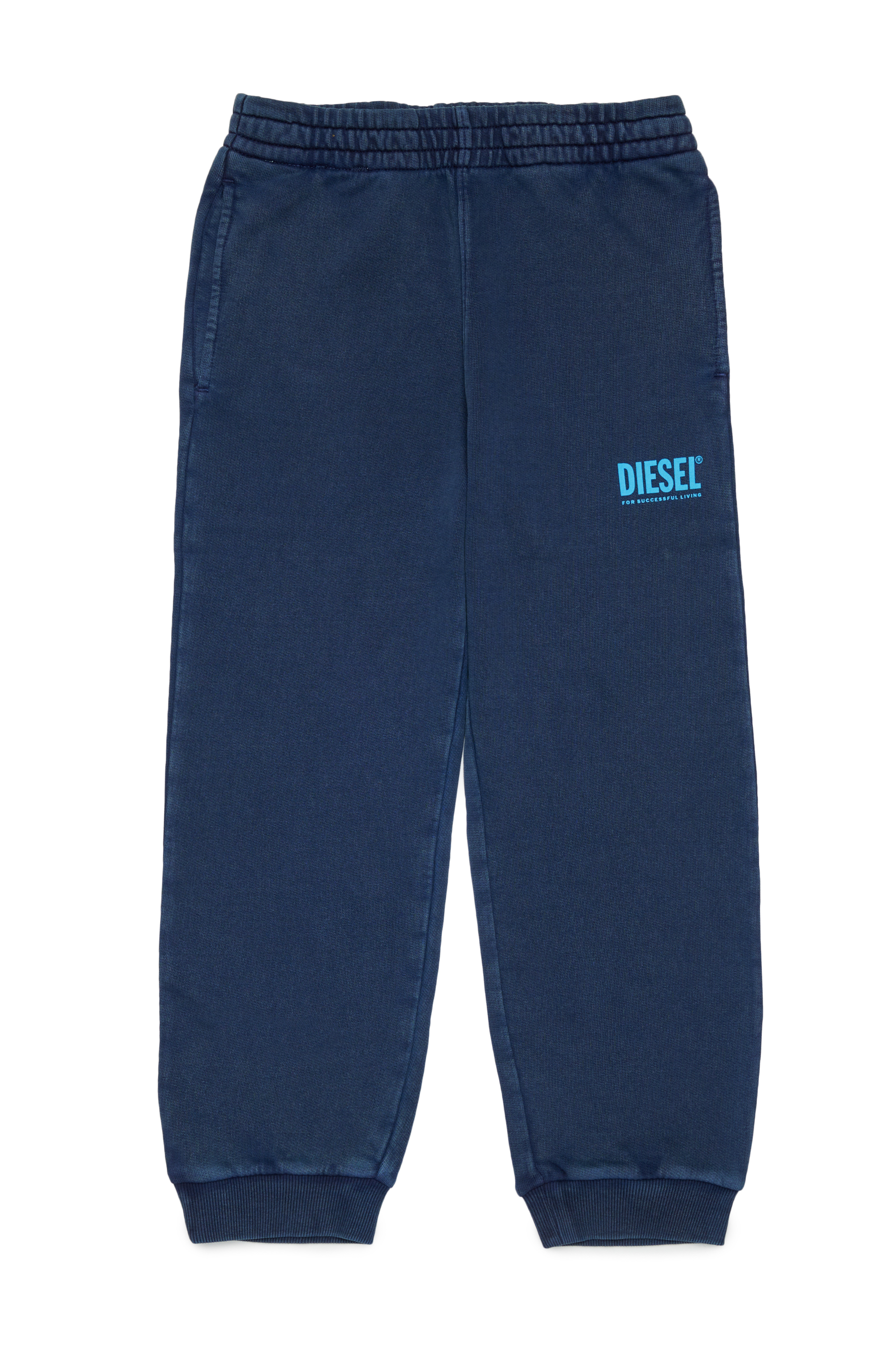 Diesel - PTISEL, Man's Cotton sweatpants with logo print in Dark Blue - 1