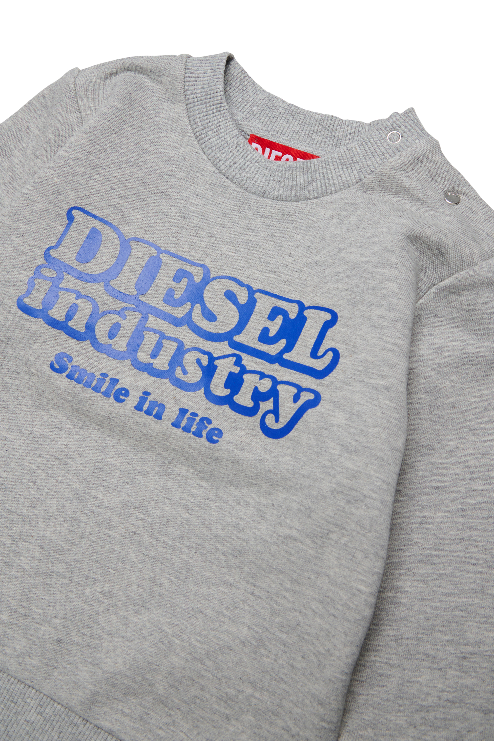Diesel - SLODIMB, Man's Cotton sweatshirt with Diesel Industry print in Grey - 3