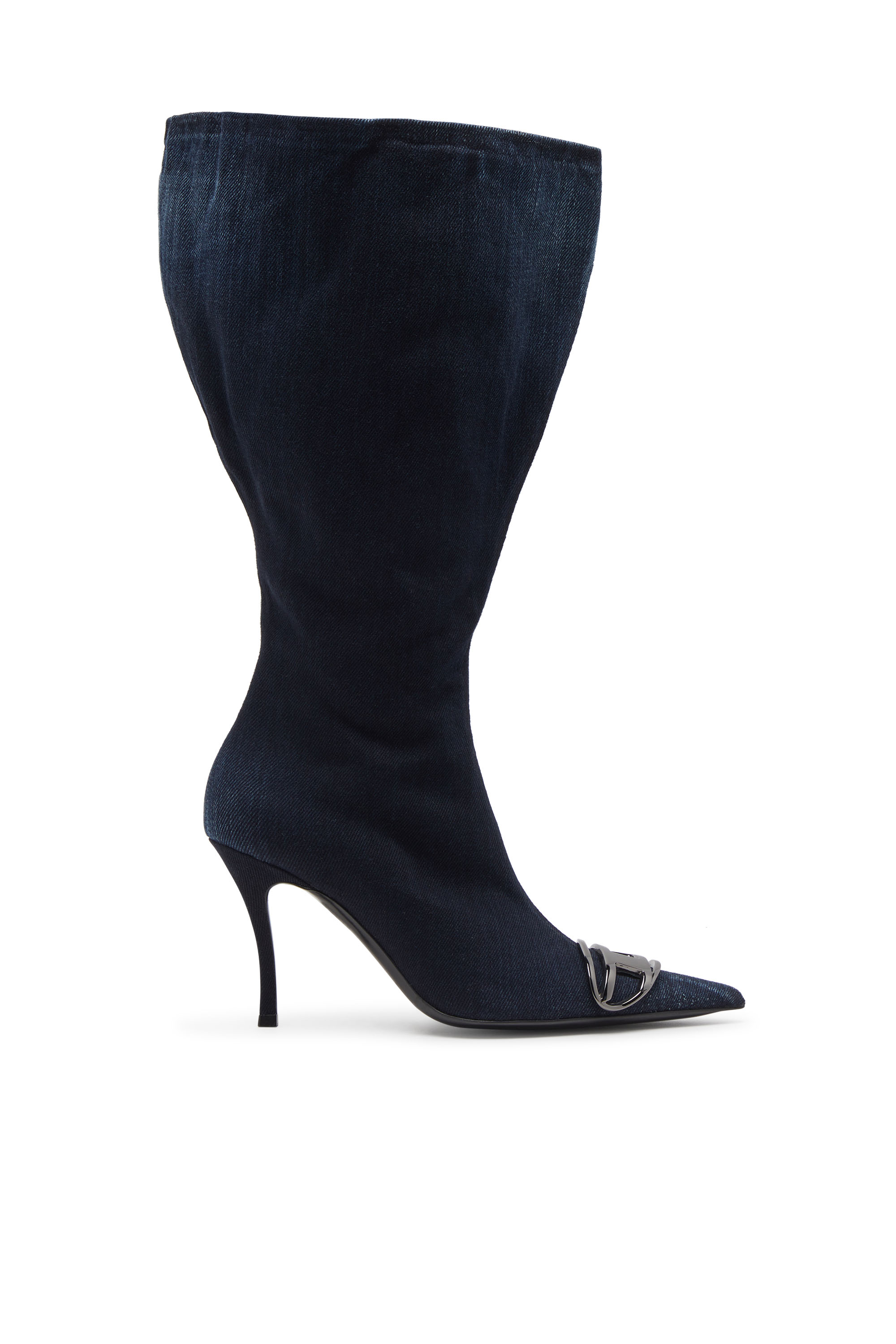 Diesel - D-VENUS KB LARGE, Woman's D-Venus-Wide knee-high boots in denim in Light Blue - 1