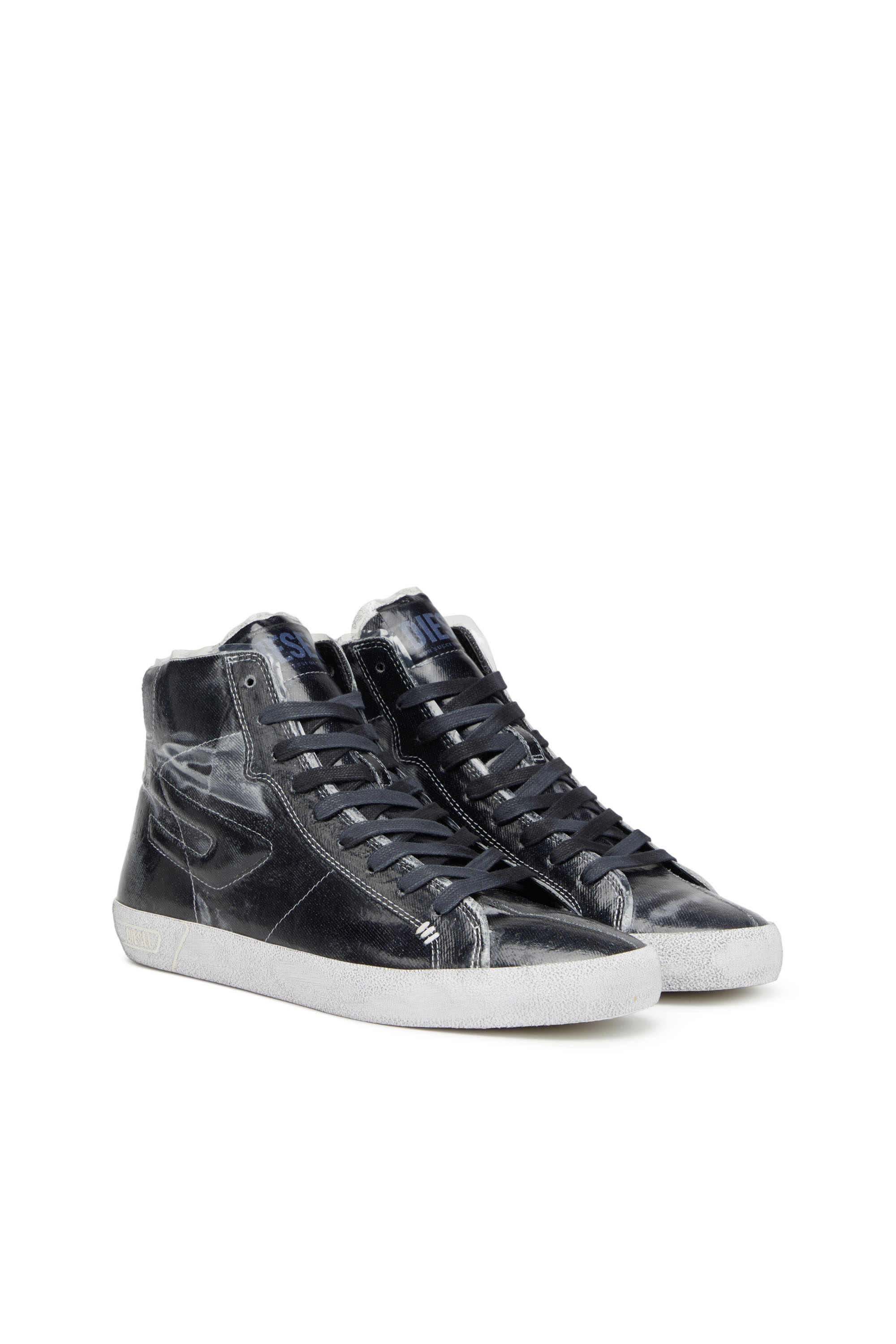 Diesel - S-LEROJI MID, Man's S-Leroji Mid - High-top canvas sneakers with TPU overlay in Black - 2