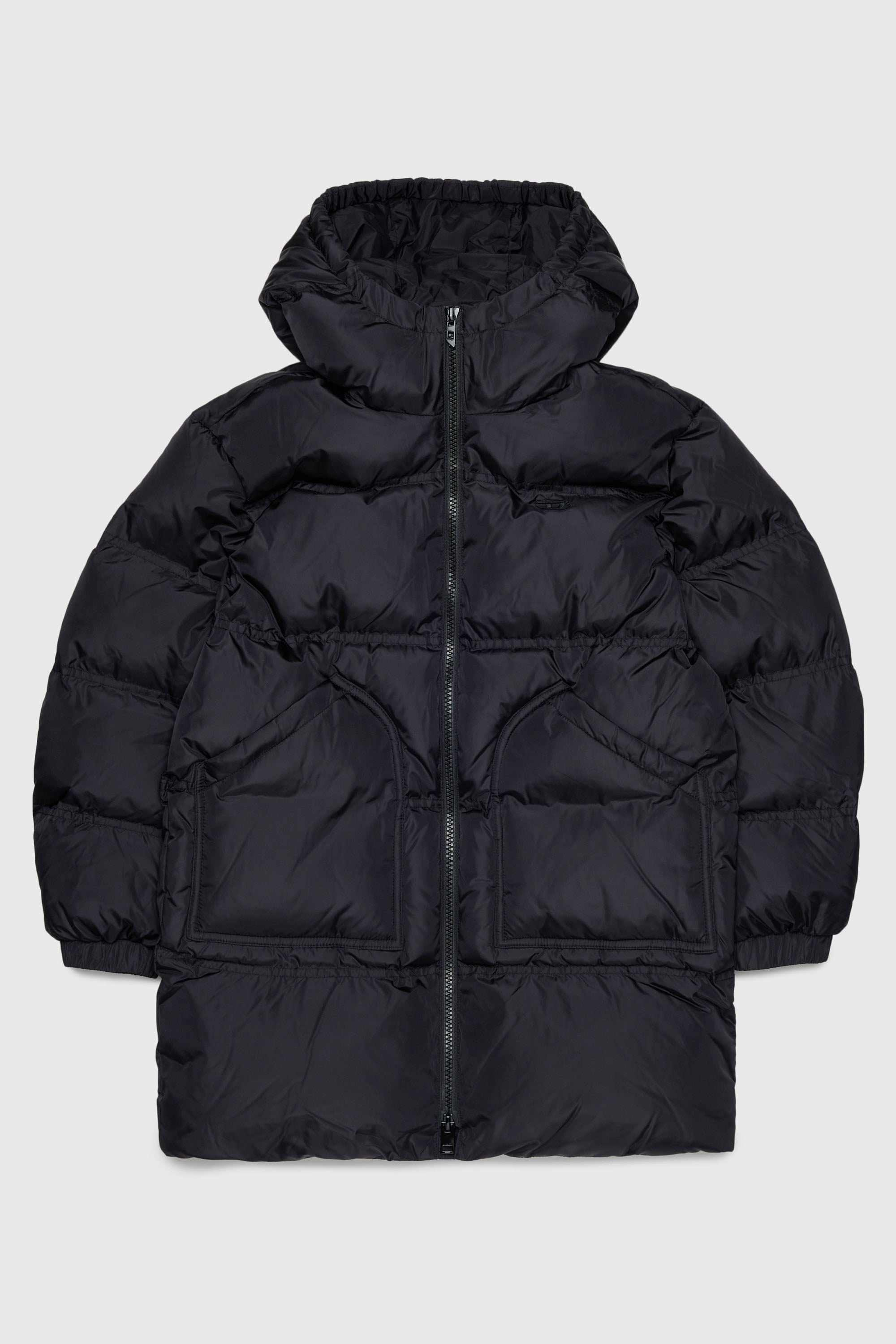 Diesel - JRIVONLONG, Unisex's Puffer coat with oversized pockets in Black - 1