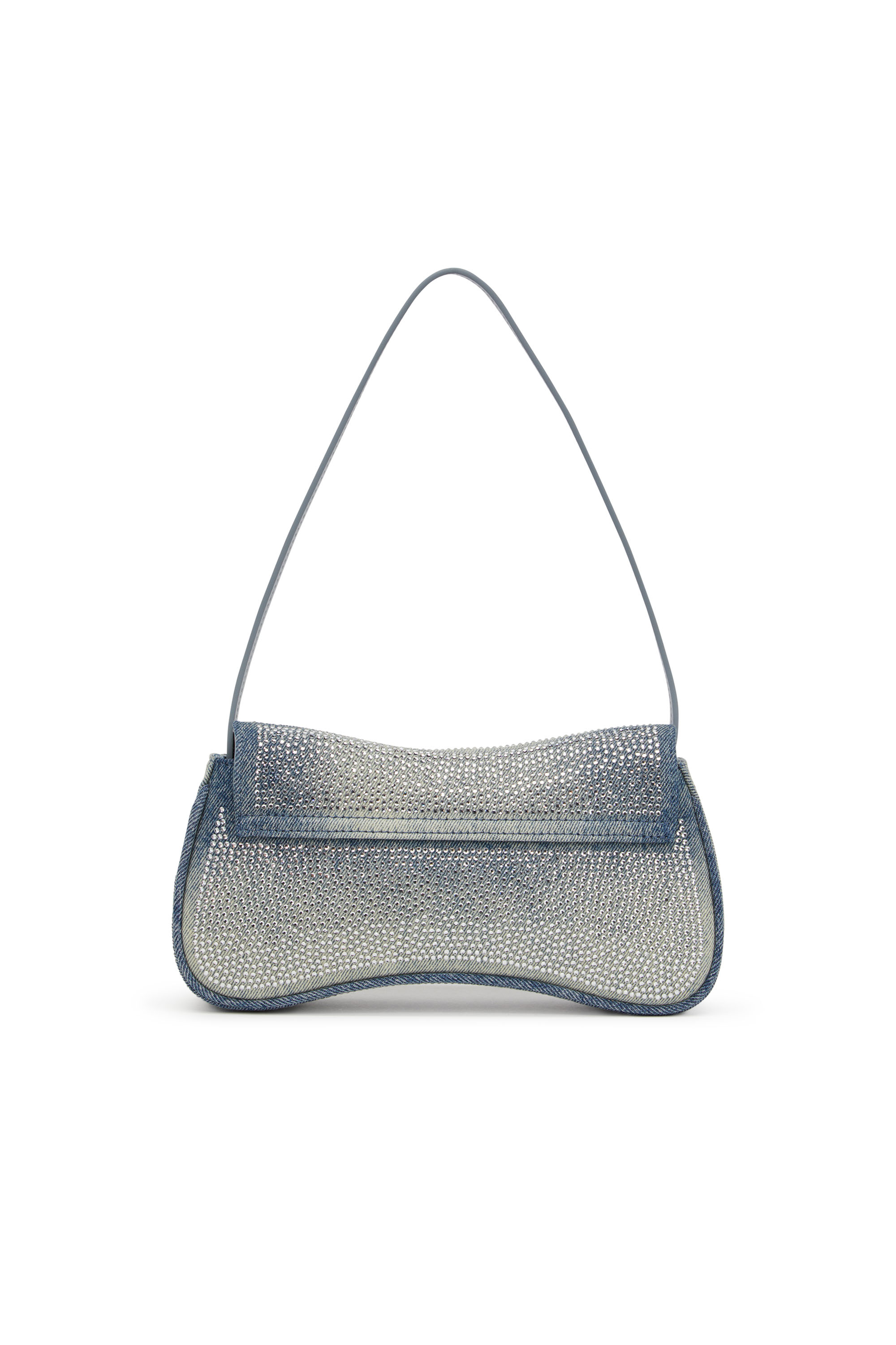 Diesel - PLAY CLUTCH, Woman's Play-Crystal clutch in solarised denim in Light Blue - 2