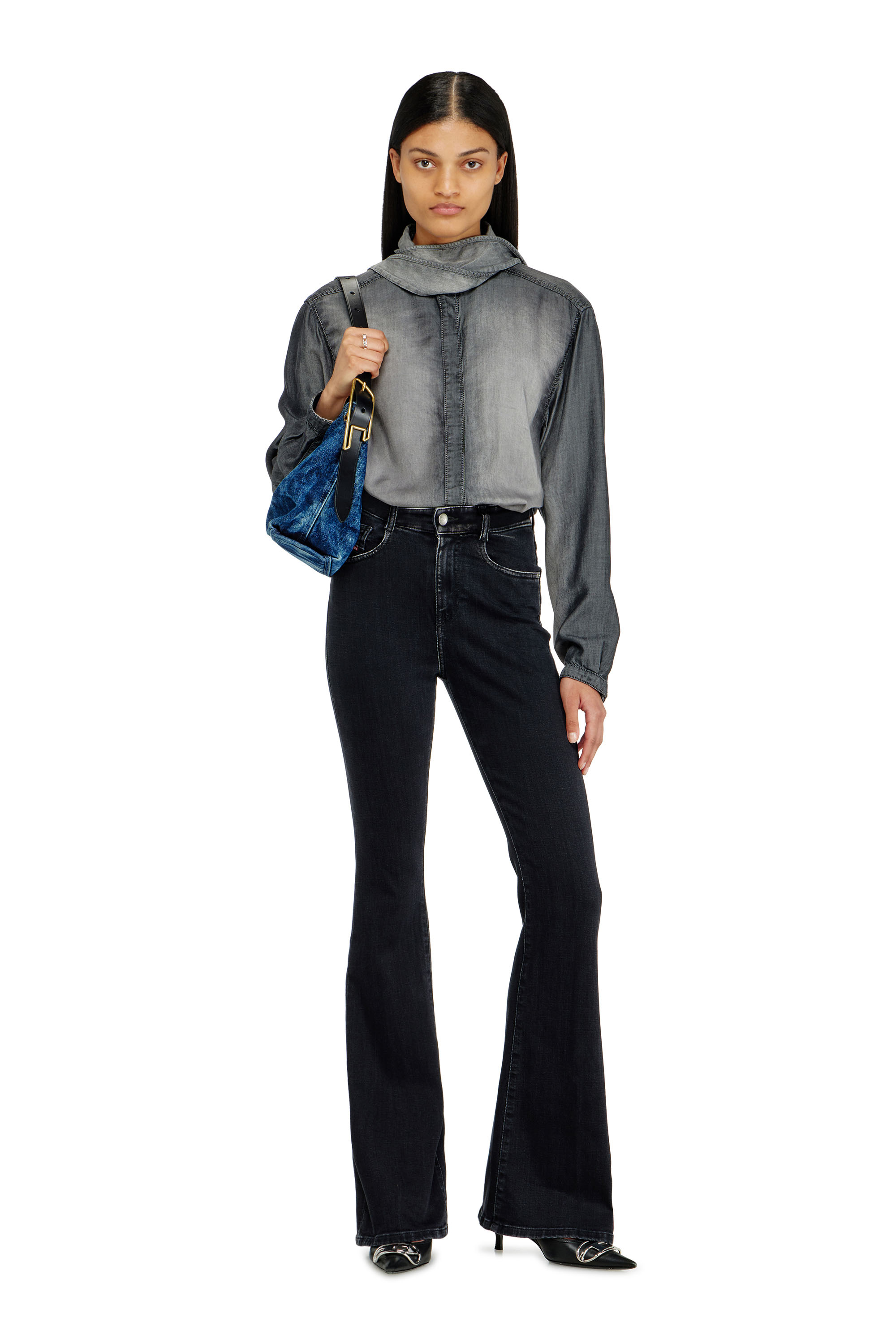 Diesel - D-LINE HOBO S, Woman's D-Line-Denim shoulder bag in Medium blue - 2