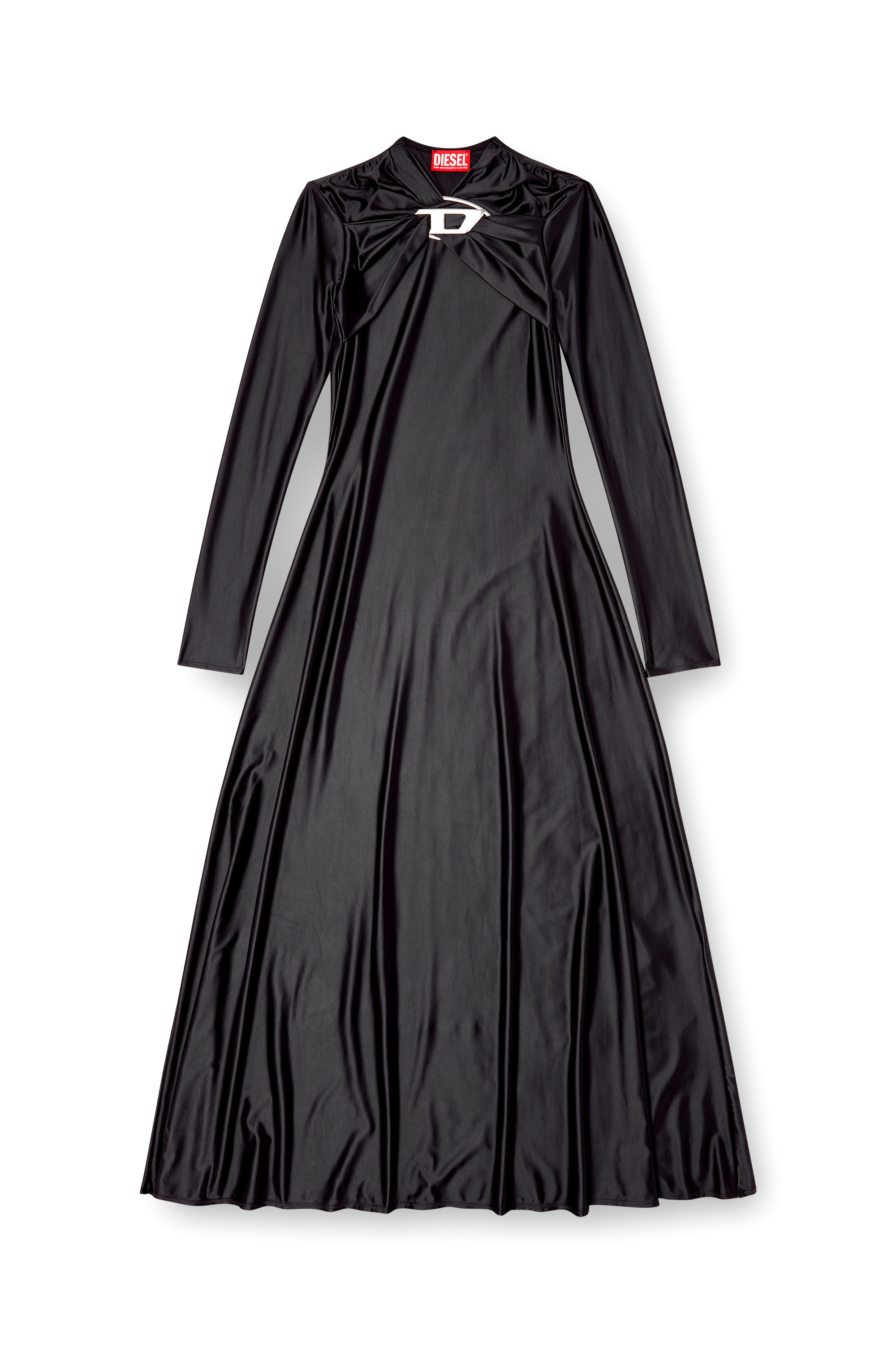 Diesel - D-IAMO, Woman's Draped nylon dress in Black - 2