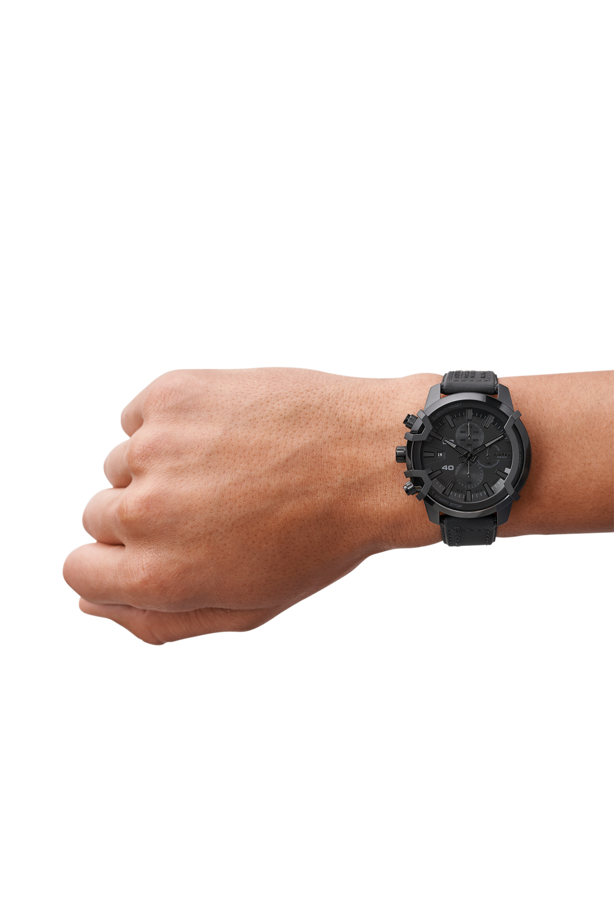 Diesel - DZ4556, Man's Griffed chronograph black canvas watch in Black - 4