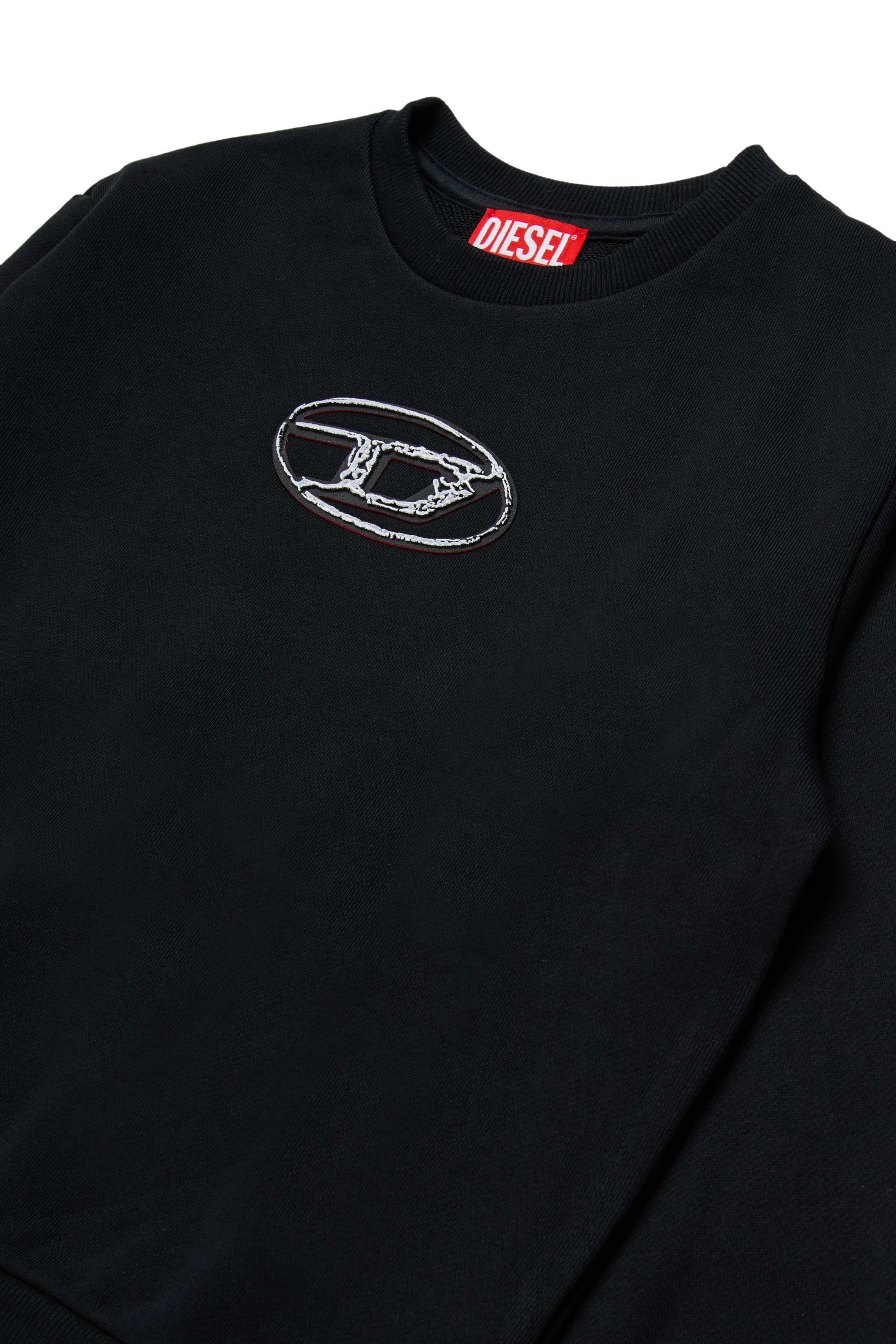 Diesel - SBOXTQ22 OVER, Man's Crew-neck cotton sweatshirt with Oval D logo in Black - 3