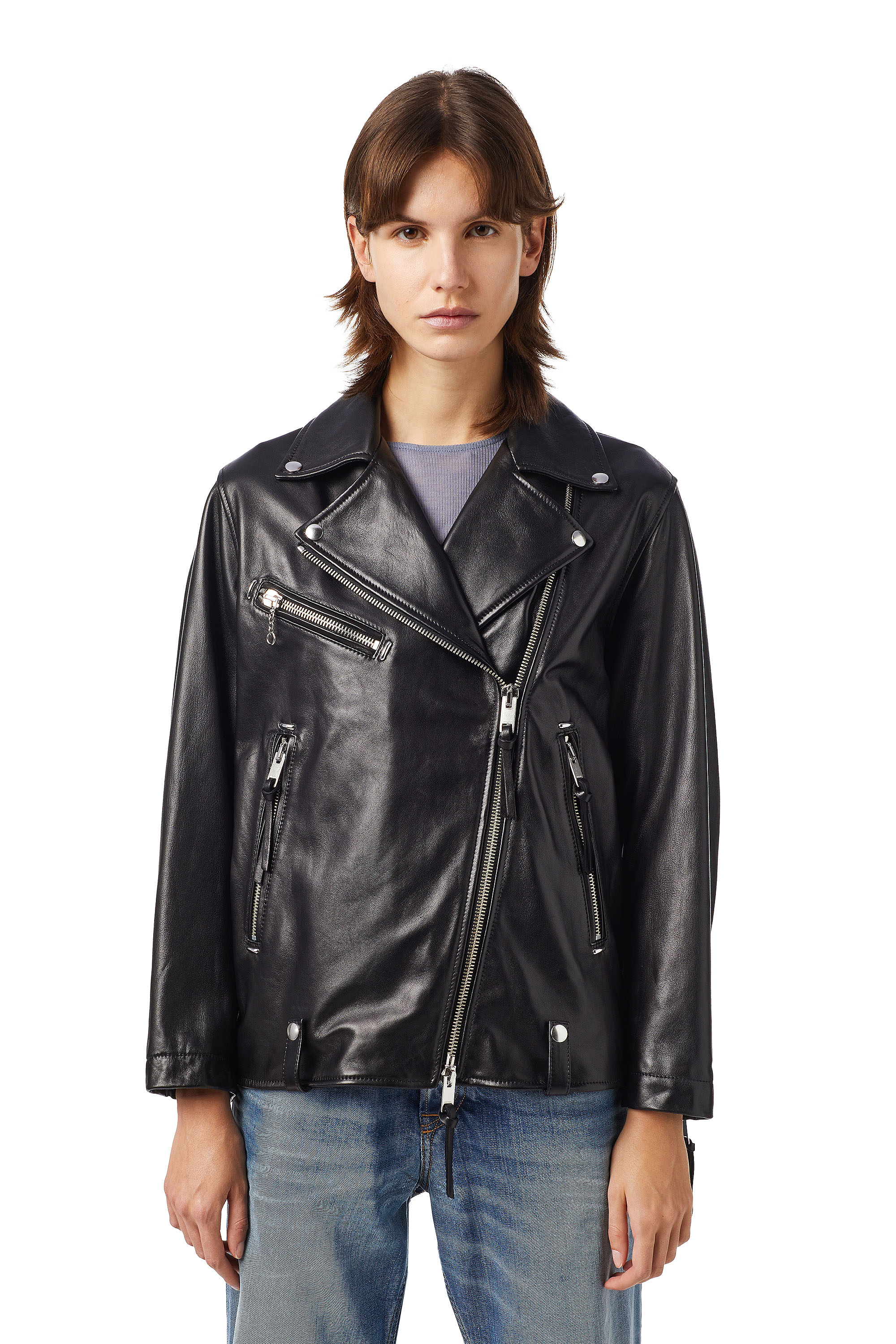 L-EDMEA-A, Black - Leather jackets