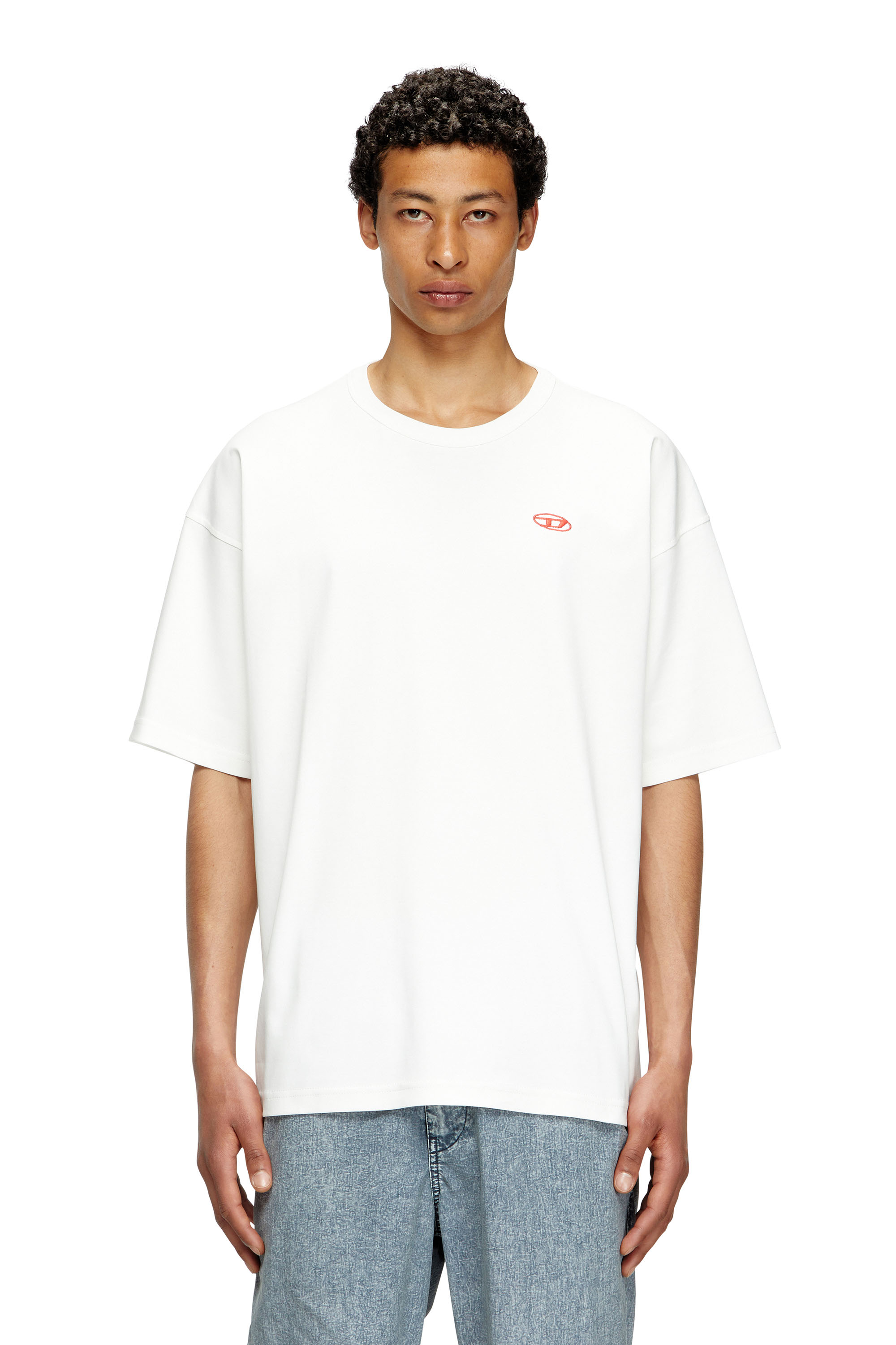 Diesel - T-BOXT-T6, Man's T-shirt with red Oval D in White - 1