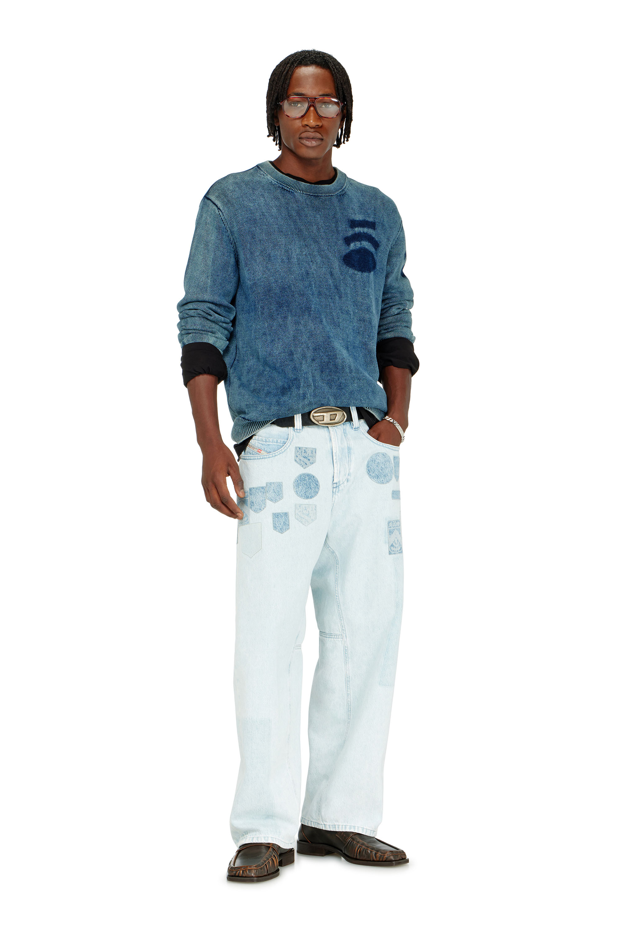 Diesel - Unisex's Relaxed Jeans 1997 D-Enim-M 0IFBQ, Light Blue - 3