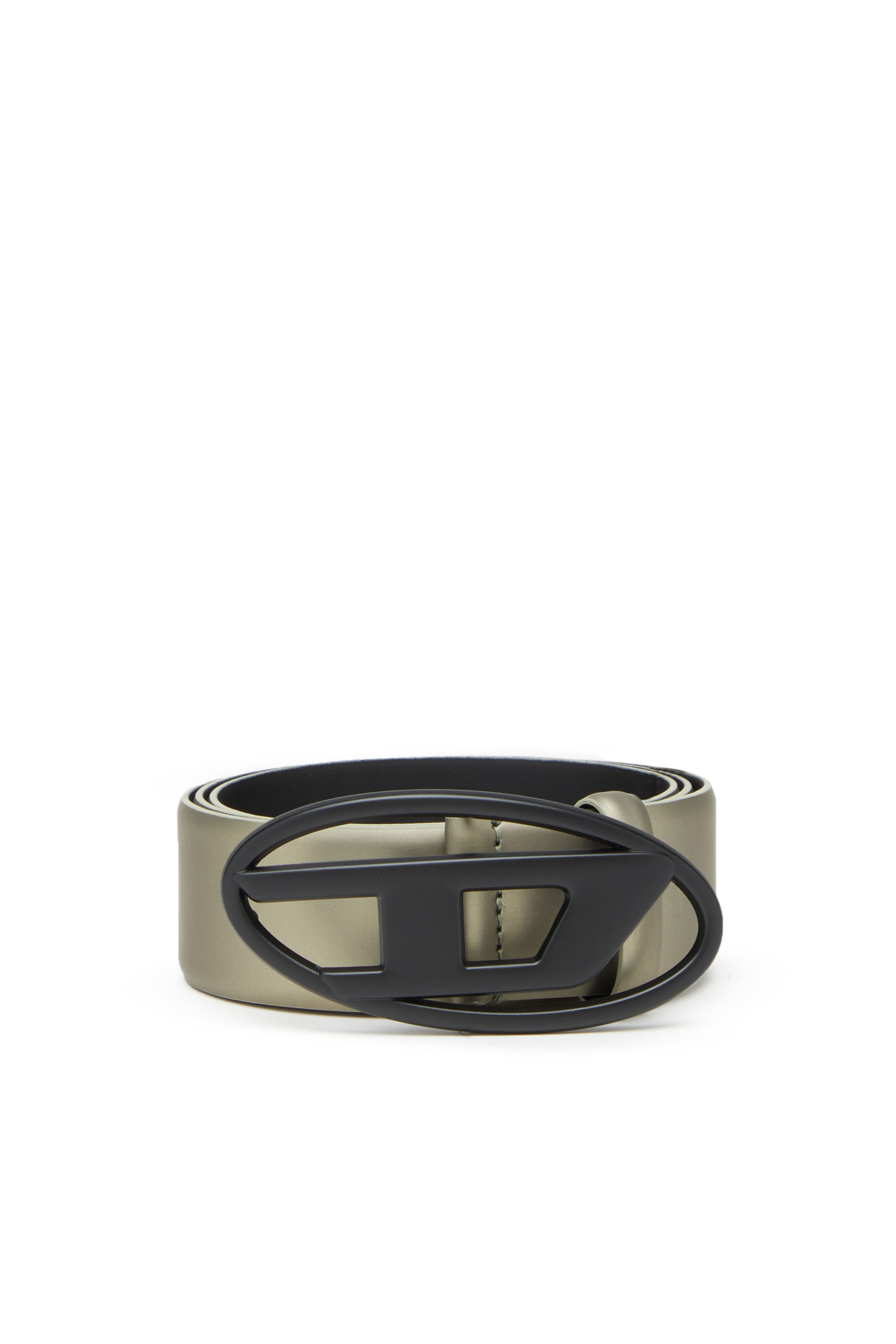 Diesel - B-1DR W, Unisex's Padded leather belt with oval D buckle in Beige - 1