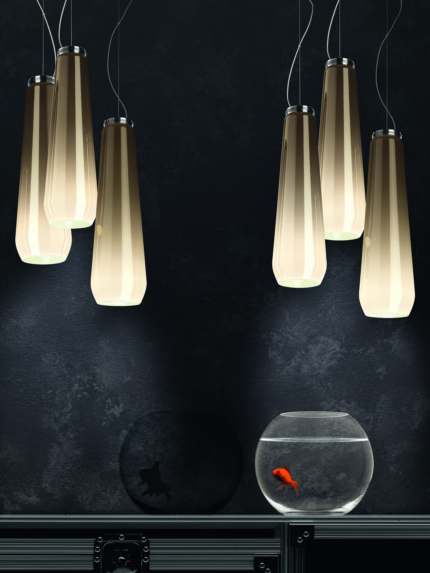 Diesel - GLAS DROP, Unisex's Suspended lighting in blown glass in Grey - 4