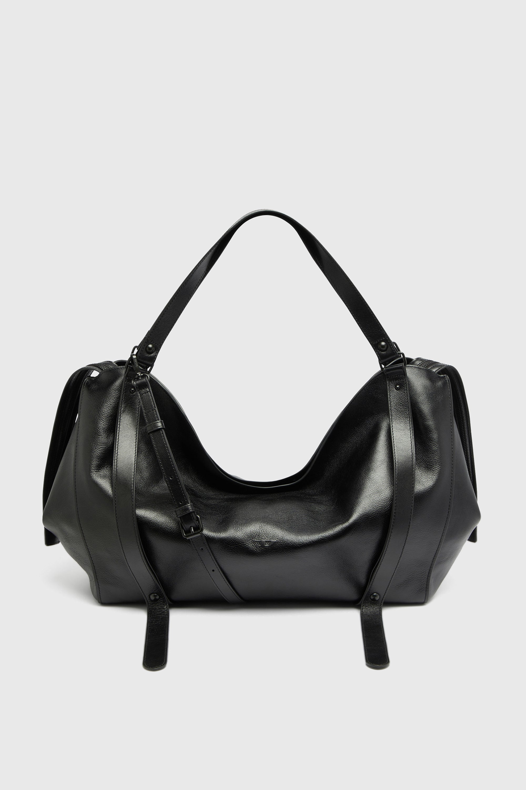 Diesel - D-ONE DUFFLE 48H, Unisex's D-One-Duffle bag in leather in Black - 1