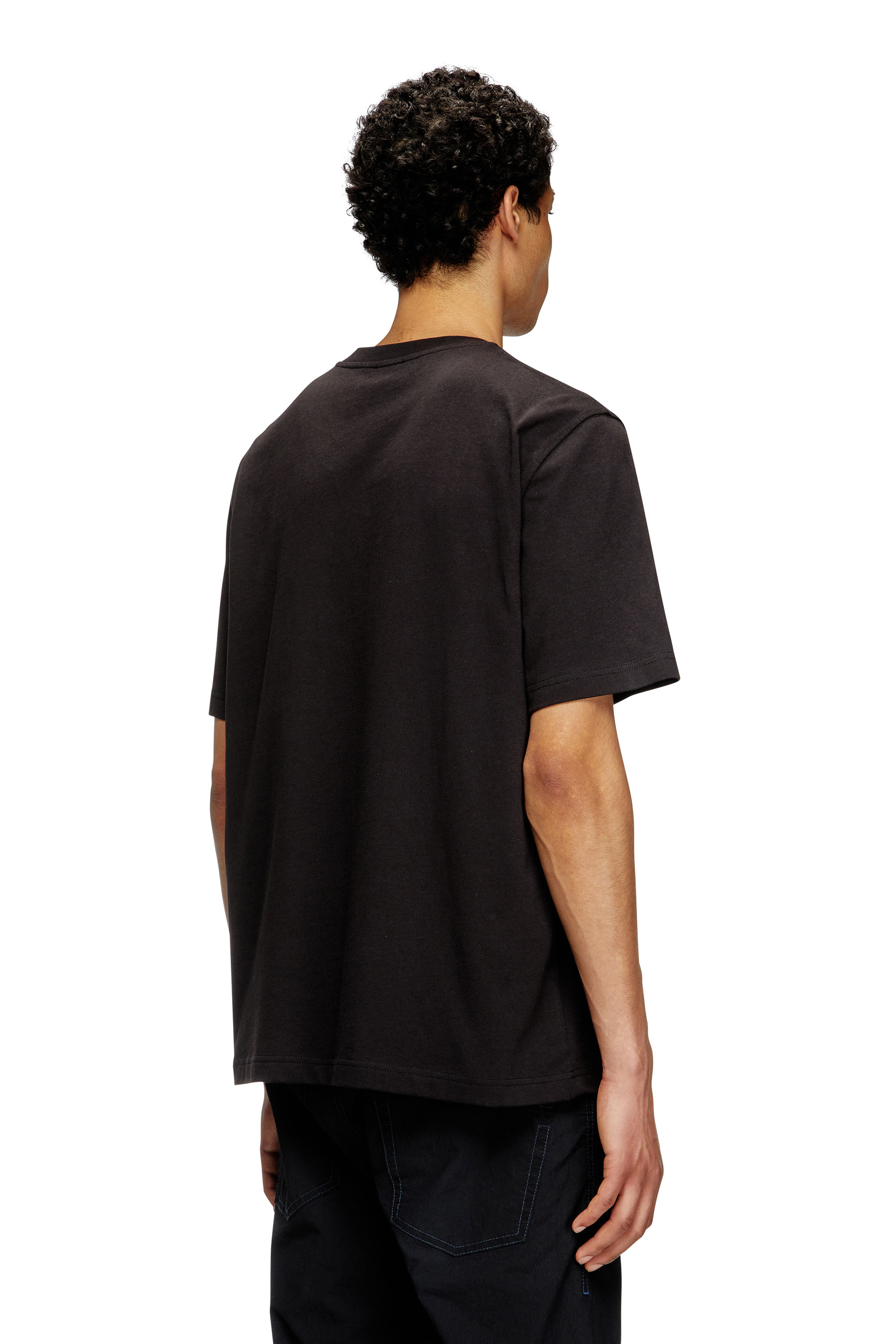 Diesel - T-ADJUST-BIGOVAL, Man's T-shirt with embossed Oval D in Black - 4