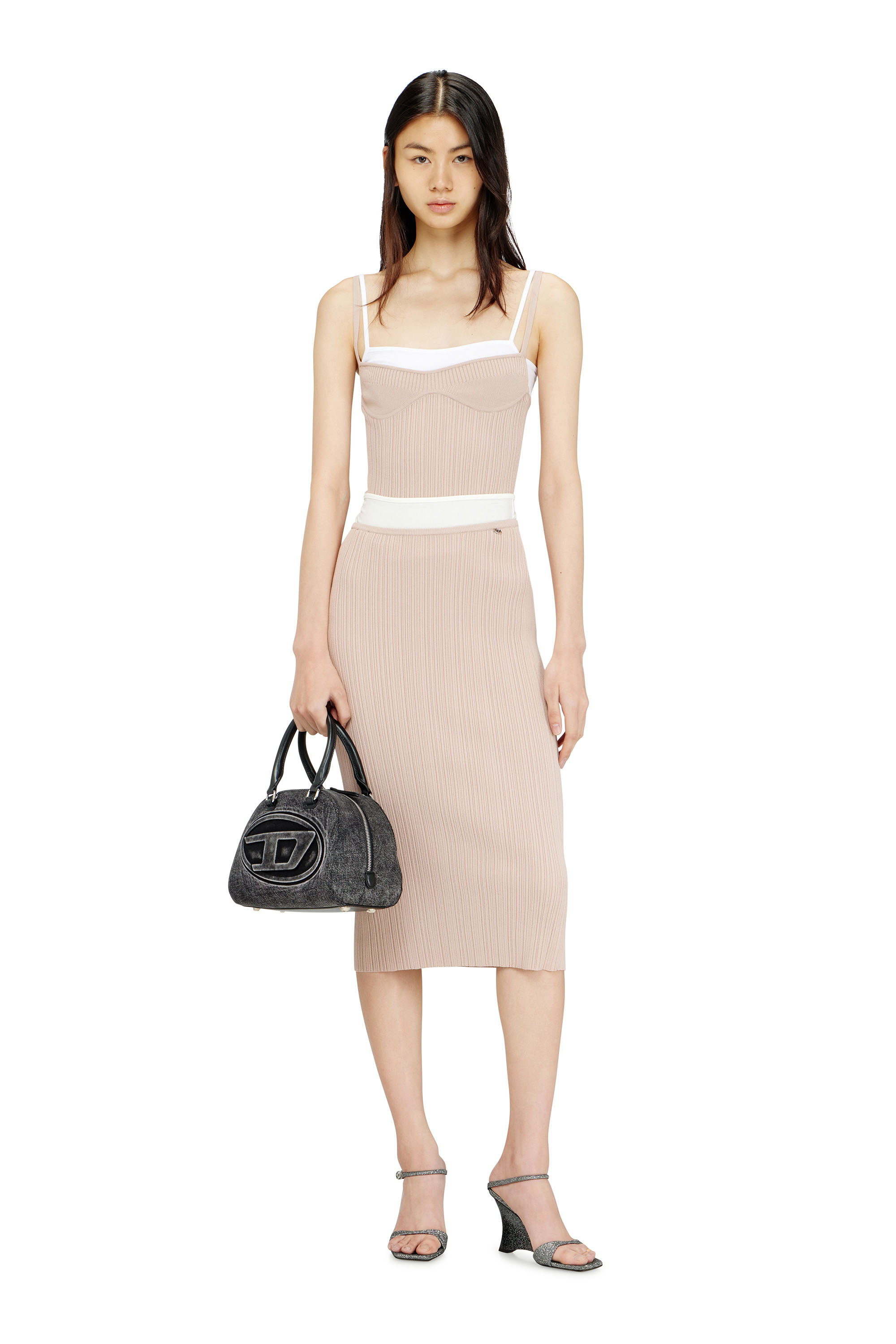 Diesel - M-ZINIA, Woman's Ribbed knit skirt with contrast waistband in null - 2