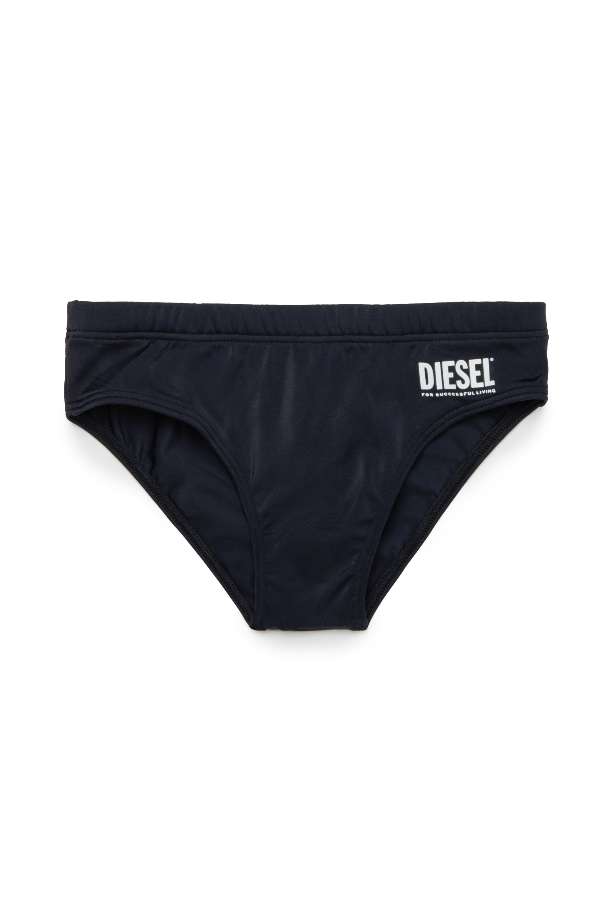 Diesel - MESP, Man's Swim briefs with logo print in Black - 1