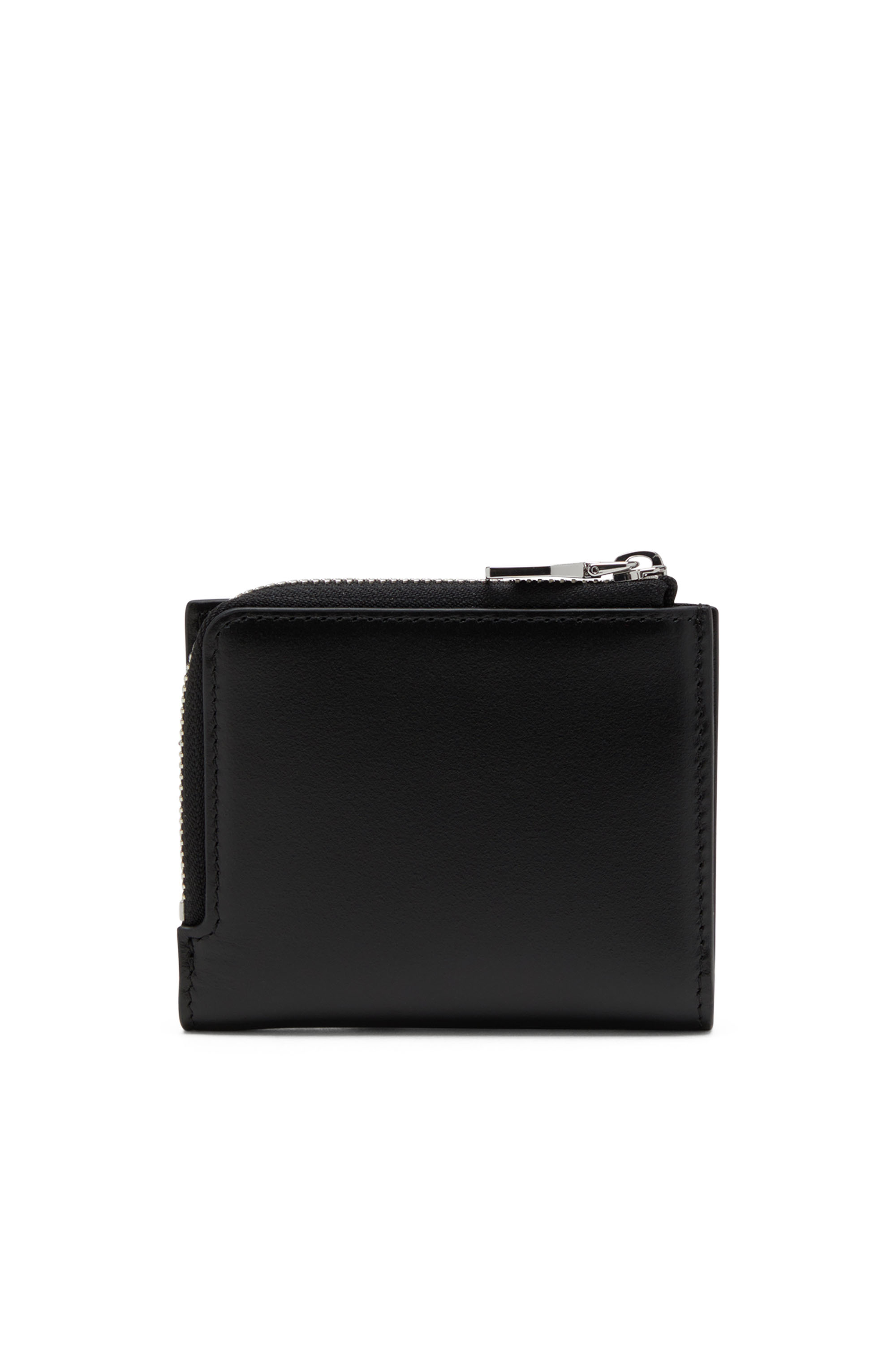 Diesel - 1DR CARD HOLDER ZIP L, Woman's Bi-fold card holder in nappa leather in Black - 2