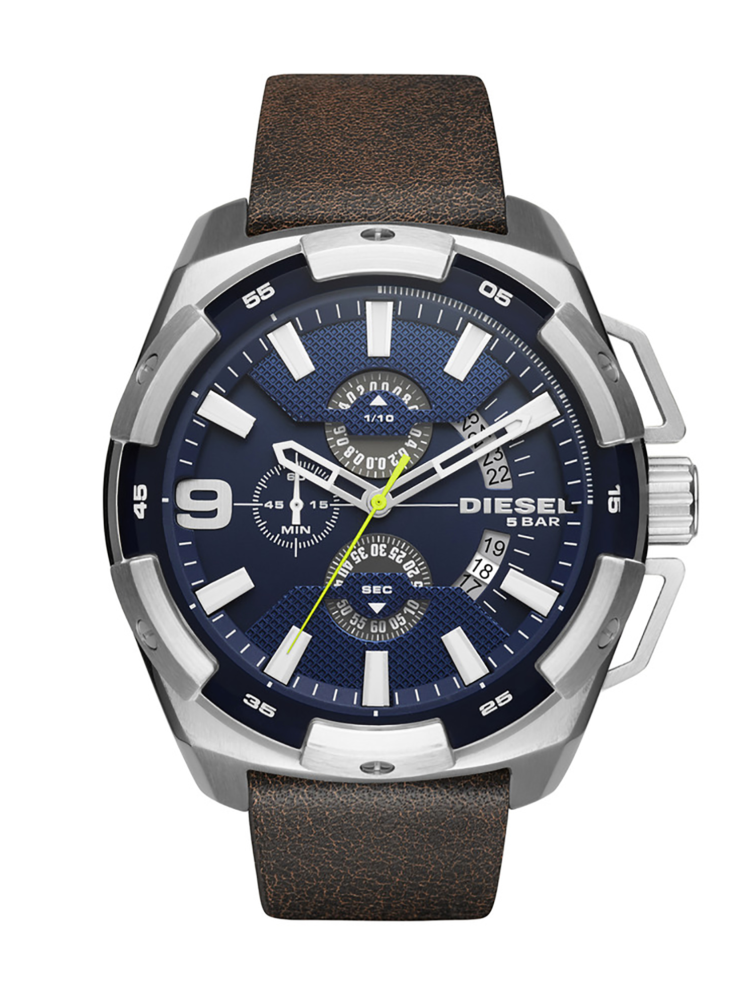 DZ4418 Man: Dark brown watch with blue dial | Diesel